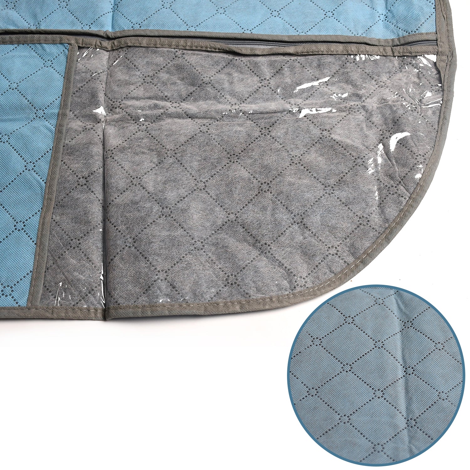 Non-woven suit cover with fold-over design Non-woven suit cover with fold-over design